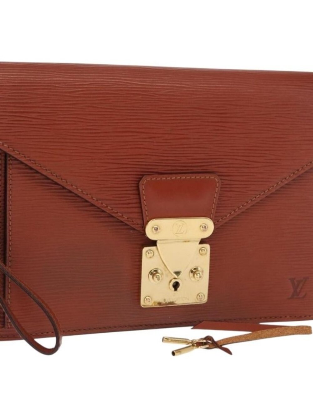 LOUIS VUITTON Epi Serie Dragonne Hand Bag Brown M52618 LV Auth ka1017